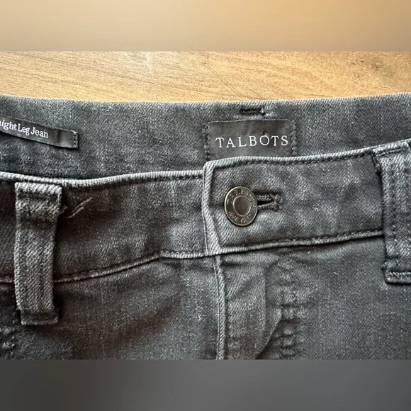Talbots Sculpt Straight Leg Black Jeans Size 12 Classic Stretch Denim - Picture 5 of 7